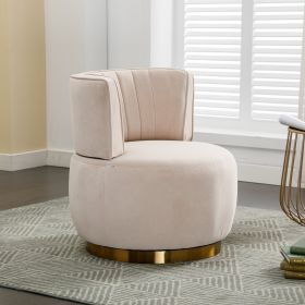 COOLMORE 360 Degree Swivel Cuddle Barrel Accent Sofa Chairs, Round Armchairs with Wide Upholstered, Fluffy Velvet Fabric Chair for Living Room