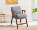 Contemporary Design 1pc Counter Height Chair Stylish Durable Wooden Gray Fabric Upholstery Cushioned Seat Backrest Home Furniture