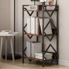 3-layer side table with storage rack, small space bedside table, bedroom, living room, entrance to foyer, easy to assemble, black