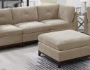 Modular Living Room Furniture Armless Chair Camel Chenille Fabric 1pc Cushion Armless Chair Couch Exposed Wooden base