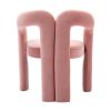 COOLMORE Contemporary Designed Velvet Fabric Upholstered Accent/Dining Chair /Barrel Side Chairs Kitchen Armchair for Living Room set of 2 (Pink Velve