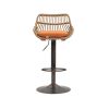 COOLMORE Modern Swivel Bar Stools Set of 2 Adjustable Counter Height Chairs with Footrest for Kitchen, Dining Room (Orange)