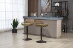 COOLMORE Modern Swivel Bar Stools Set of 2 Adjustable Counter Height Chairs with Footrest for Kitchen, Dining Room (Green)