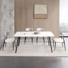 Modern Dining Chairs Set of 2, Curved Backrest Round Upholstered and Metal Frame, Light Grey