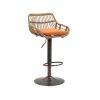 COOLMORE Modern Swivel Bar Stools Set of 2 Adjustable Counter Height Chairs with Footrest for Kitchen, Dining Room (Orange)