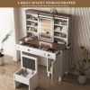 Farmhouse Makeup Vanity Desk with Sliding Mirror and Lights Mirror only