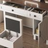 Farmhouse Makeup Vanity Desk with Sliding Mirror and Lights Mirror only
