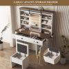 Farmhouse Makeup Vanity Desk with Sliding Mirror and Lights Mirror only