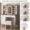 Farmhouse Makeup Vanity Desk with Sliding Mirror and Lights Mirror only