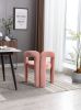COOLMORE Contemporary Designed Velvet Fabric Upholstered Accent/Dining Chair /Barrel Side Chairs Kitchen Armchair for Living Room set of 2 (Pink Velve