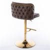 Furniture,Swivel Barstools Adjusatble Seat Height, Modern PU Upholstered Bar Stools with the whole Back Tufted, for Home Pub and Kitchen Island(Brown