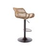 COOLMORE Modern Swivel Bar Stools Set of 2 Adjustable Counter Height Chairs with Footrest for Kitchen, Dining Room (Beige)