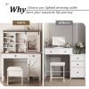 Farmhouse Makeup Vanity Desk with Sliding Mirror and Lights Mirror only