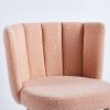 Modern beige dining chair(set of 2 ) with iron tube wood color legs, shorthair cushions and comfortable backrest, suitable for dining room