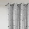Total Blackout Metallic Print Grommet Top Curtain Panel(Only 1 Pc Panel)