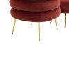 COOLMORE Upholstered Velvet Barrel Accent Chair with Ottoman,Accent Comfy Lounge Arm Chair and Footrest Stool Set