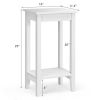 2-Tier Nightstand End Side Wooden Legs Table for Bedroom