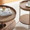2-Piece Modern 2 tier Round Coffee Table Set for Living Room,Easy Assembly Nesting Coffee Tables, End Side Tables for Bedroom Office Balcony Yard