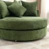 Orisfur. 360¬∞ Swivel Accent Barrel Chair with Storage Ottoman & 4 Pillows, Modern Chenille Leisure Chair Round Accent for Living Room, Green