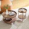 2-Piece Modern 2 tier Round Coffee Table Set for Living Room,Easy Assembly Nesting Coffee Tables, End Side Tables for Bedroom Office Balcony Yard