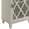 White Side Table with Drawer and Door