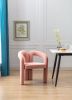 COOLMORE Contemporary Designed Velvet Fabric Upholstered Accent/Dining Chair /Barrel Side Chairs Kitchen Armchair for Living Room set of 2 (Pink Velve