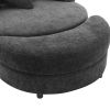 Orisfur. 360¬∞ Swivel Accent Barrel Chair with Storage Ottoman & 4 Pillows, Modern Chenille Leisure Chair Round Accent for Living Room, Gray