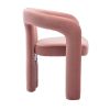 COOLMORE Contemporary Designed Velvet Fabric Upholstered Accent/Dining Chair /Barrel Side Chairs Kitchen Armchair for Living Room set of 2 (Pink Velve