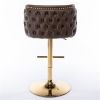 Furniture,Swivel Barstools Adjusatble Seat Height, Modern PU Upholstered Bar Stools with the whole Back Tufted, for Home Pub and Kitchen Island(Brown