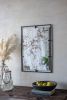 32" x 22" Rectangle Antiqued Wall Mirror Wall Mirror with Black Metal Frame, Home Wall Decor, Bedroom Living Room Entryway Wall Accent