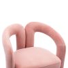 COOLMORE Contemporary Designed Velvet Fabric Upholstered Accent/Dining Chair /Barrel Side Chairs Kitchen Armchair for Living Room set of 2 (Pink Velve