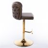 Furniture,Swivel Barstools Adjusatble Seat Height, Modern PU Upholstered Bar Stools with the whole Back Tufted, for Home Pub and Kitchen Island(Brown