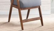 Contemporary Design 1pc Counter Height Chair Stylish Durable Wooden Gray Fabric Upholstery Cushioned Seat Backrest Home Furniture