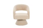 Swivel Accent Chair Armchair, Round Barrel Chair in Fabric for Living Room Bedroom,Nude Teddy