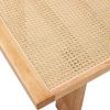 Modern and minimalist rectangular rattan tabletop with rubber wooden legs, imitation rattan woven Chinese side table