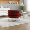 COOLMORE Upholstered Velvet Barrel Accent Chair with Ottoman,Accent Comfy Lounge Arm Chair and Footrest Stool Set