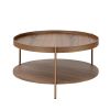 2-Piece Modern 2 tier Round Coffee Table Set for Living Room,Easy Assembly Nesting Coffee Tables, End Side Tables for Bedroom Office Balcony Yard