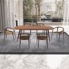 86.61inch Modern mid-Century Dining Table Rectangular Table Walnut Color