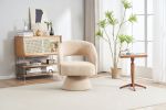 Swivel Accent Chair Armchair, Round Barrel Chair in Fabric for Living Room Bedroom,Nude Teddy