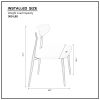 Modern Dining Chairs Set of 2, Curved Backrest Round Upholstered and Metal Frame, Grey