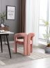 COOLMORE Contemporary Designed Velvet Fabric Upholstered Accent/Dining Chair /Barrel Side Chairs Kitchen Armchair for Living Room set of 2 (Pink Velve