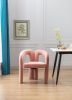 COOLMORE Contemporary Designed Velvet Fabric Upholstered Accent/Dining Chair /Barrel Side Chairs Kitchen Armchair for Living Room set of 2 (Pink Velve