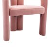 COOLMORE Contemporary Designed Velvet Fabric Upholstered Accent/Dining Chair /Barrel Side Chairs Kitchen Armchair for Living Room set of 2 (Pink Velve