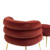 COOLMORE Upholstered Velvet Barrel Accent Chair with Ottoman,Accent Comfy Lounge Arm Chair and Footrest Stool Set