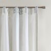 Cotton Printed Curtain Panel with Chenille Stripe and Lining White/Navy 50x84"
