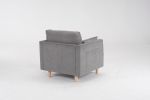 29.5 "W Modern Fabric Decorative Chair Armchair Upholstered Reading Chair Single Sofa Casual Club Chair with Solid Wooden Feet and 2 Pillow
