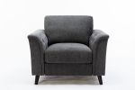 Stanton 36.5" Dark Gray Linen Chair with Tufted Arms