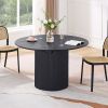 Expandable Dining Table,Solid Top Extending Table Modern Kitchen Table, Leisure Desk for Kitchen Dining Living Room Apartment.BLACK