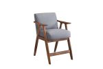 Contemporary Design 1pc Counter Height Chair Stylish Durable Wooden Gray Fabric Upholstery Cushioned Seat Backrest Home Furniture