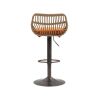 COOLMORE Modern Swivel Bar Stools Set of 2 Adjustable Counter Height Chairs with Footrest for Kitchen, Dining Room (Orange)